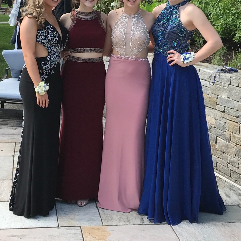 Pink&Pearl Prom Dress Dillards Size Small Gem